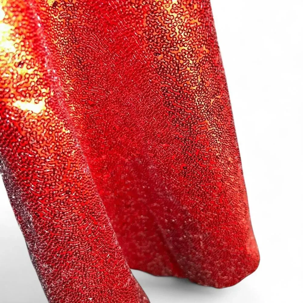 Cherry Red Sequin Satin Pillow Cover Glamour Dopamine Home Decor 18”